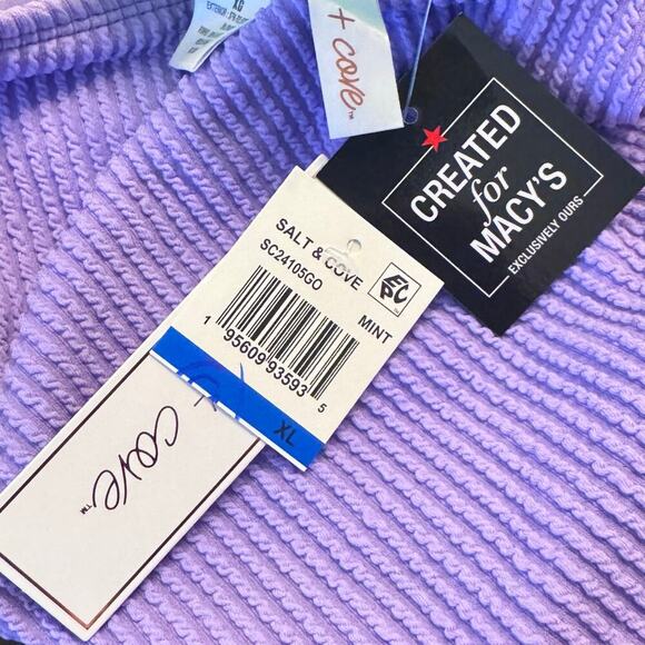 New Salt + Cove Juniors' Colorblock One-Piece Monokini Lime Purple Juniors XL - Picture 6 of 11